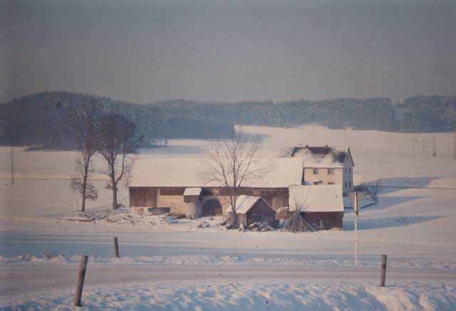 same farmhouse  in winter in Buren, Germany